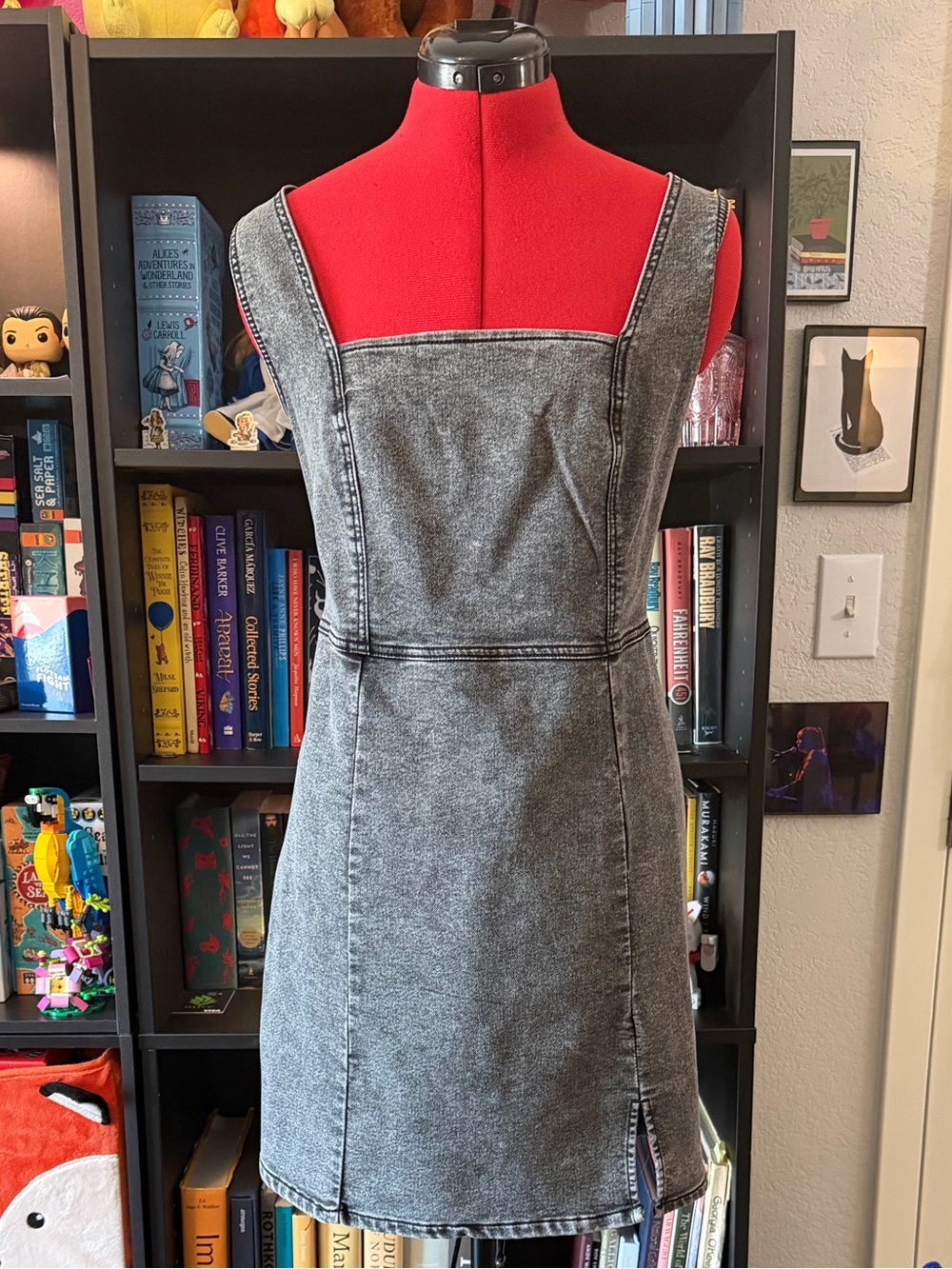 No Boundaries Gray Mini Pinafore Dress
